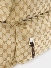 Gucci Ebony GG Canvas Backpack with Zip Closure