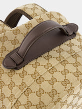 Gucci Ebony GG Canvas Backpack with Zip Closure