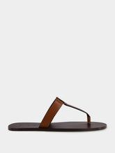 Saint Laurent Burnt Brown Babylone Leather Slides