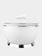 Leitão & Irmão Ribbed Biscuit Porcelain and Silver Box with Shell Lid