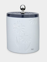 Leitão & Irmão Colbat Blue Daisy Porcelain Box with Silver Handle