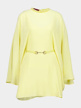 Gucci Light Yellow Silk Cady Dress with Belt