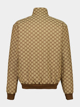 Gucci Camel and Dark Brown GG Canvas Bomber Jacket