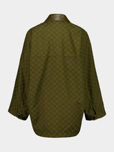 Gucci Green GG Canvas Jacket with Leather Collar