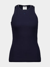 Courrèges Navy Buckle Rib Tank Top