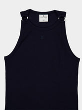 Courrèges Navy Buckle Rib Tank Top
