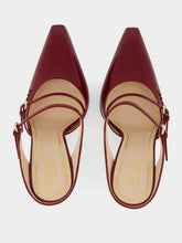 Gucci Rosso Ancora Leather Wedge Mule