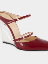 Gucci Rosso Ancora Leather Wedge Mule