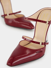 Gucci Rosso Ancora Leather Wedge Mule