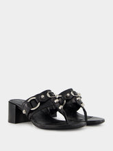 Balenciaga Black Mid-Heel City Tong Sandals