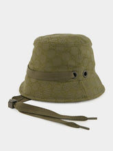 Gucci Forest Green GG Canvas Bucket Hat with Tie
