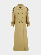 Gucci Beige GG Crêpe Silk Wool Double-Breasted Coat