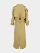 Gucci Beige GG Crêpe Silk Wool Double-Breasted Coat