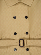 Gucci Beige GG Crêpe Silk Wool Double-Breasted Coat