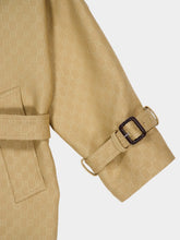 Gucci Beige GG Crêpe Silk Wool Double-Breasted Coat