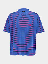 Balenciaga Blue Laurel Classic Pique Stripes Polo Shirt