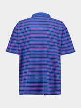 Balenciaga Blue Laurel Classic Pique Stripes Polo Shirt