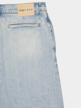 Alexander McQueen Washed Blue Stonewashed Denim Shorts