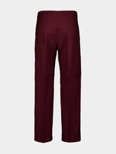 Burgundy Wool Gabardine Trousers
