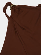 Gucci Brown Draped Silk Midi Dress