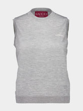Gucci Grey Mélange Cashmere Silk Sleeveless Knit Top