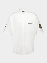 Balenciaga White Cotton Poplin Short Sleeve Shirt