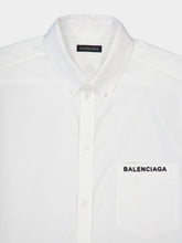 Balenciaga White Cotton Poplin Short Sleeve Shirt