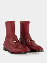 Gucci Rosso Ancora Leather Jordaan Ankle Boots