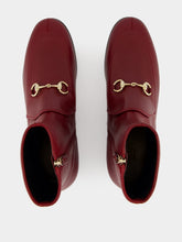 Gucci Rosso Ancora Leather Jordaan Ankle Boots