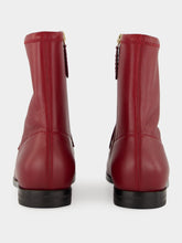 Gucci Rosso Ancora Leather Jordaan Ankle Boots