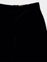 Saint Laurent Velours Vintage Cotton Midi Skirt in Black