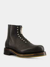 Alexander McQueen Black Calf Leather Maker Zip Boots