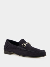 Gucci Blue Nabuk Leather Moccasins with Horsebit