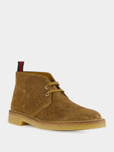 Gucci Camel GG Suede Ankle Boots