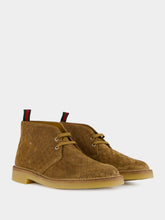 Gucci Camel GG Suede Ankle Boots
