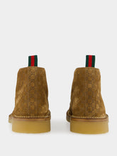 Gucci Camel GG Suede Ankle Boots