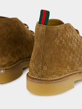 Gucci Camel GG Suede Ankle Boots