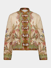 Zimmermann Khaki Floral Quilted Indra Bomber Jacket
