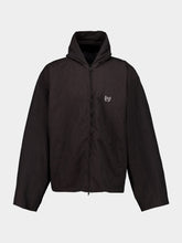 Balenciaga Hooded Zip-up Jacket in Black