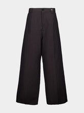 Black Cotton Large-Fit Trousers