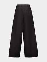 Black Cotton Large-Fit Trousers