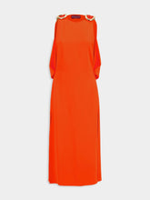 Gucci Vibrant Orange Sleeveless Midi Dress with Gold Detail