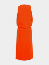 Gucci Vibrant Orange Sleeveless Midi Dress with Gold Detail