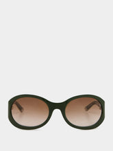 Gucci Green and Brown Round Frame Sunglasses