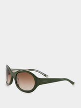 Gucci Green and Brown Round Frame Sunglasses