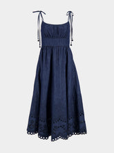 Zimmermann Ink Broderie Denim Midi Dress