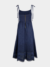 Zimmermann Ink Broderie Denim Midi Dress