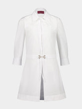 Gucci White Shirt Dress with Horsebit Detail