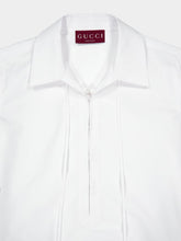 Gucci White Shirt Dress with Horsebit Detail