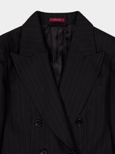 Gucci Black Pinstripe Wool Jacquard Blazer